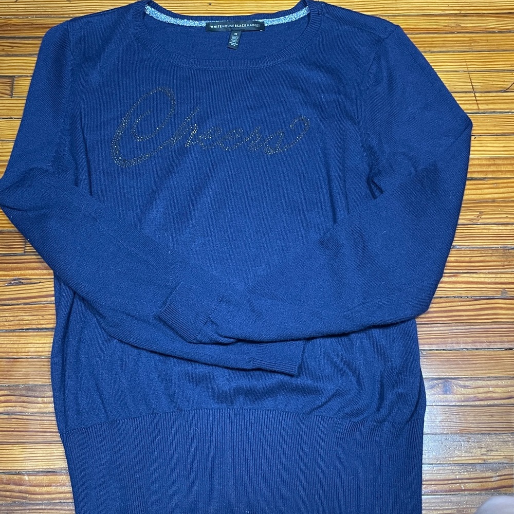 White House Black Market CASHMERE Cheers SWEATER Size medium. NWOT